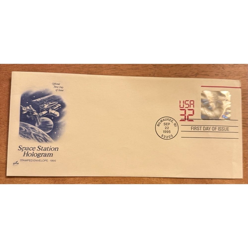 Space Station Hologram FDC ArtCraft 32c 1995 With Cachet Rare